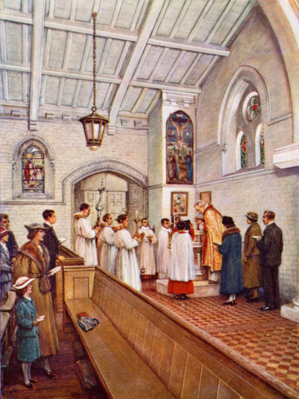 "Döpa alla nationer" (färg litho) av Evelyn Stuart Hardy