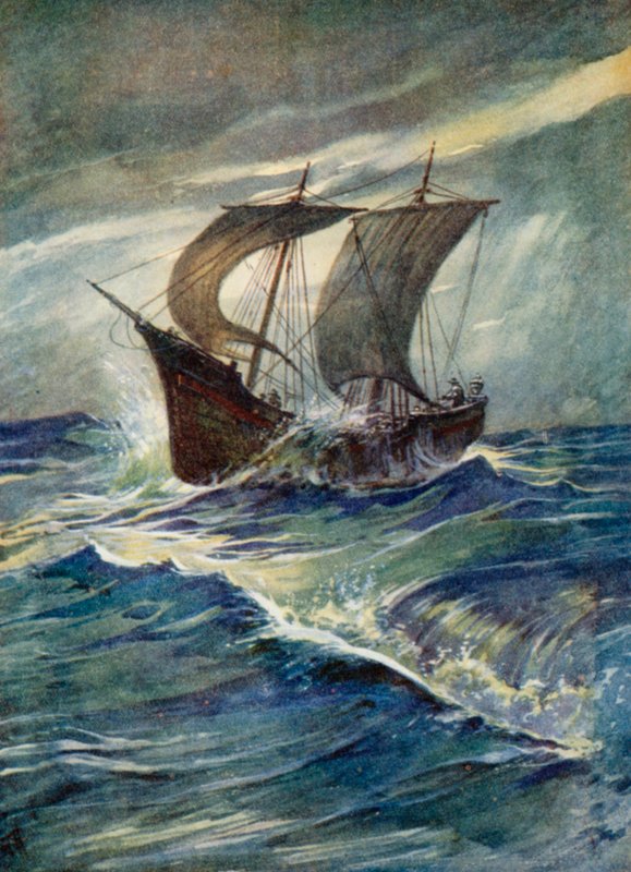 Illustration för de unga pilgrimerna av Evelyn Stuart Hardy