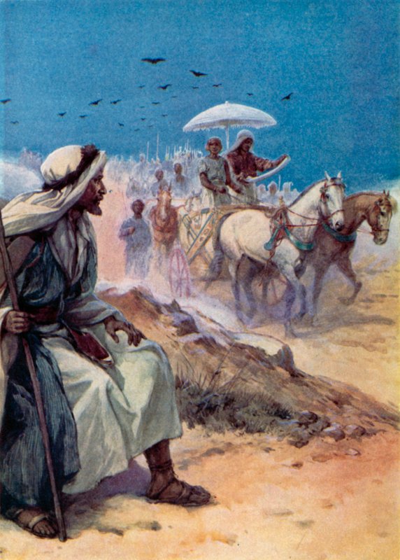 Philip och afrikanen (färg litho) av Evelyn Stuart Hardy
