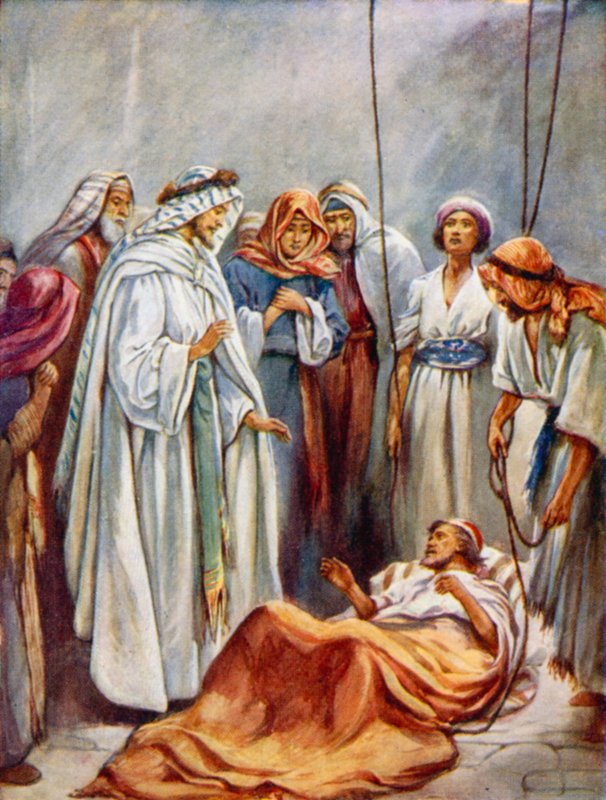 The Sick of Palsy (färg litho) av Evelyn Stuart Hardy