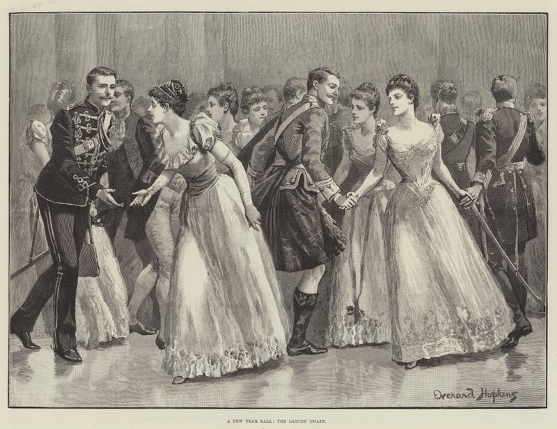 En nyårsbal, damernas kedja av Everard Hopkins