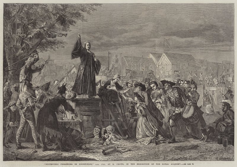 Whitefield predikar i Moorfields, 1742 e.Kr av Eyre Crowe