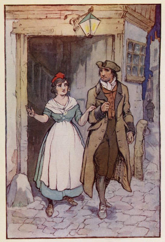 Illustration till En berättelse om två städer av Charles Dickens (färglitografi) av F. M. B. Blaikie