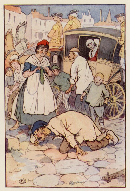 Illustration till En berättelse om två städer av Charles Dickens (färglitografi) av F. M. B. Blaikie