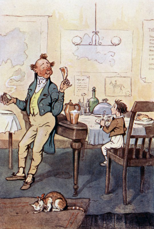Illustration för David Copperfield (färg litho) av F. M. B. Blaikie