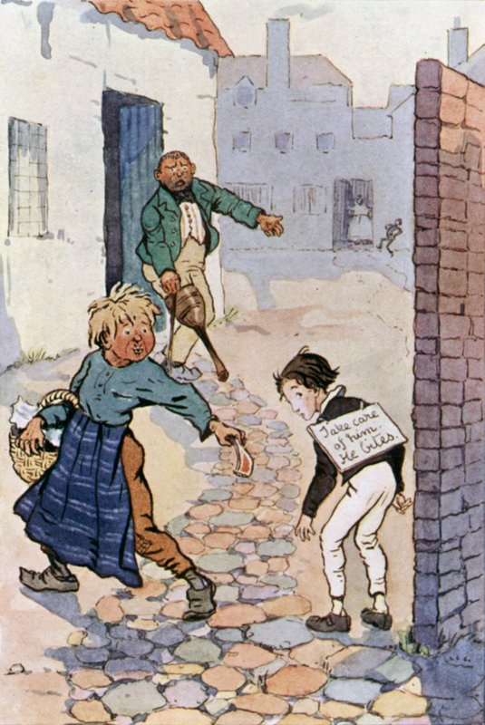 Illustration till David Copperfield (färglitografi) av F. M. B. Blaikie