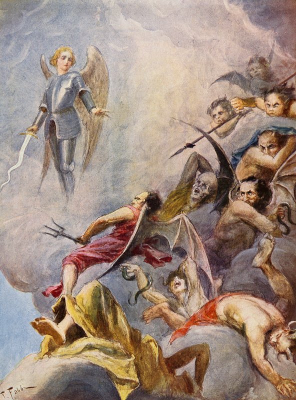 La Gerusalemme Liberata av Torquato Tasso: Canto IX, strof 64 (färglitografi) av Fabio Fabbi