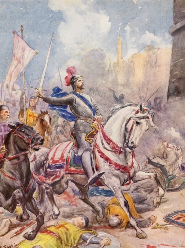La Gerusalemme Liberata av Torquato Tasso: Canto XX, strof 144 (färglitografi) av Fabio Fabbi