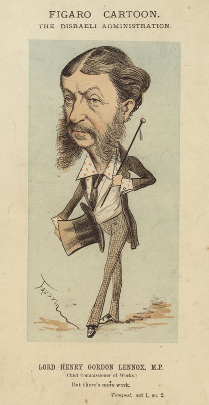 Lord Henry Gordon-Lennox, brittisk konservativ politiker och regeringsminister i Benjamin Disraelis administration (färg litho) av Faustin (b.1847)