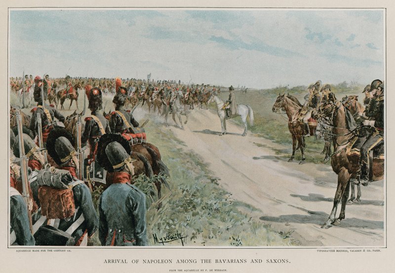 Napoleons ankomst bland bayererna och saxarna av Felicien baron de Myrbach Rheinfeld