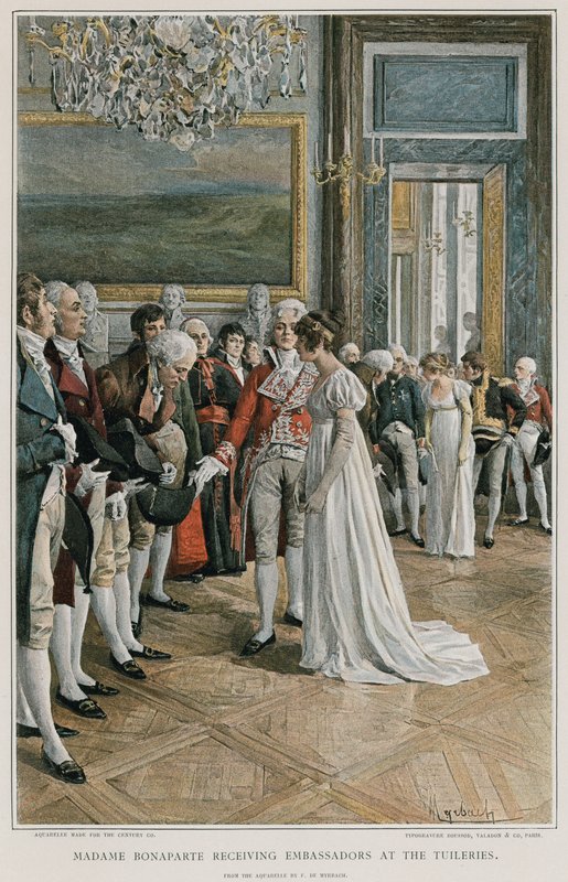 Madame Bonaparte tar emot ambassadörer på Tuilerierna av Felicien baron de Myrbach Rheinfeld