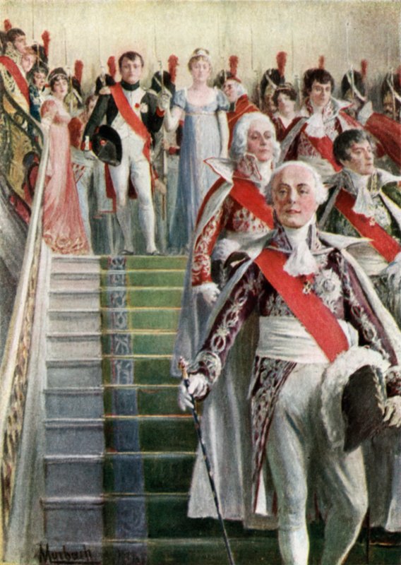 Napoleon och hans svit går till mässan av Felicien baron de Myrbach Rheinfeld