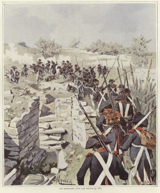 Soldater bland ruinerna av Nicopolis av Felicien baron de Myrbach Rheinfeld