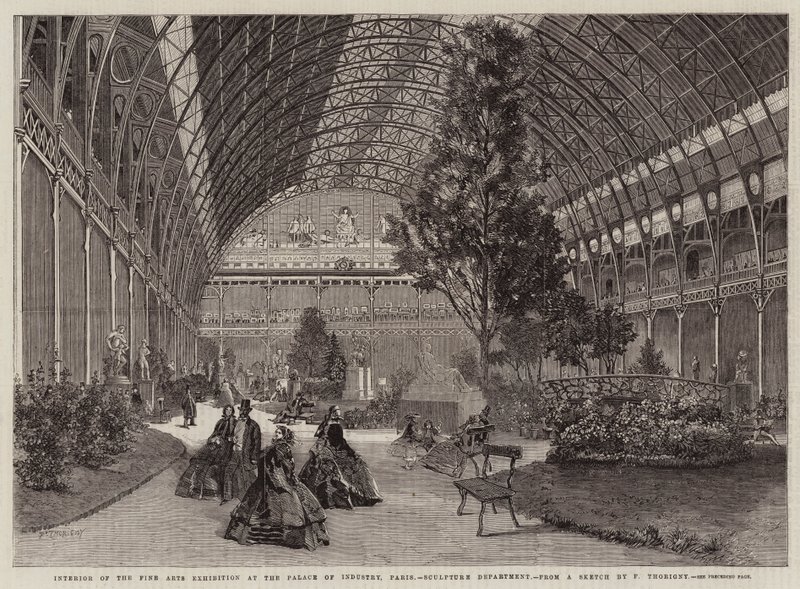 Interiör av konstutställningen på Palace of Industry, Paris av Felix Thorigny