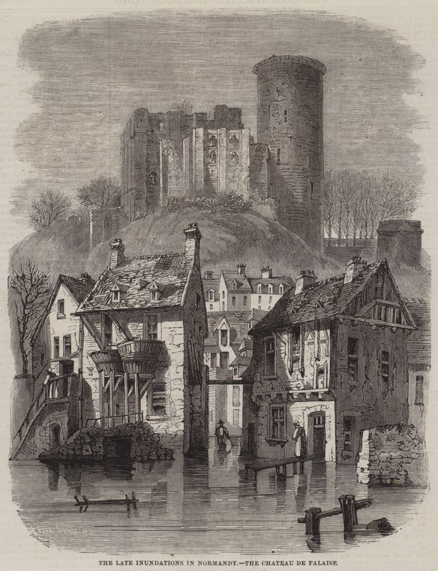 De sena översvämningarna i Normandie, Chateau de Falaise av Felix Thorigny