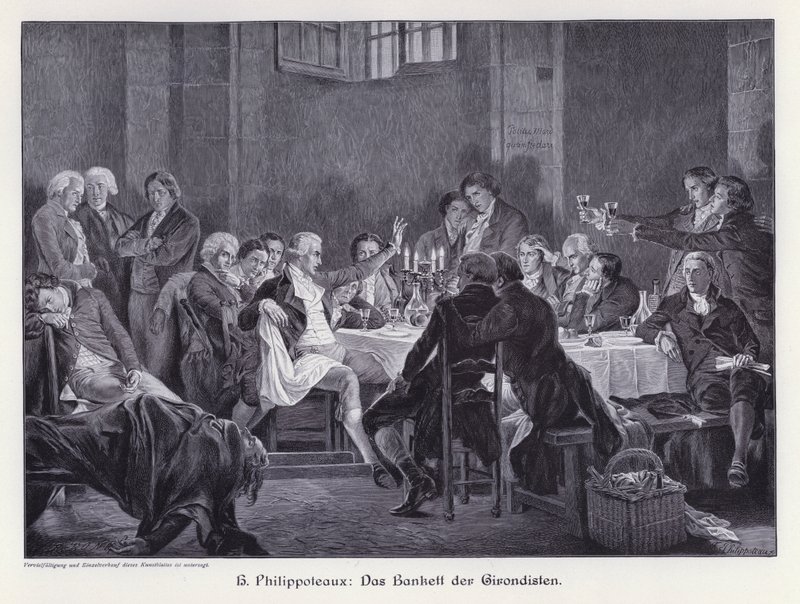Girondinernas bankett (gravyr) av Felix (after) Philippoteaux