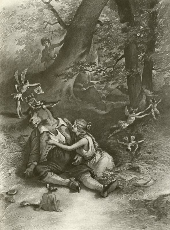 En midsommarnattsdröm. Akt IV, Scen I (gravyr) av Felix Octavius Carr Darley