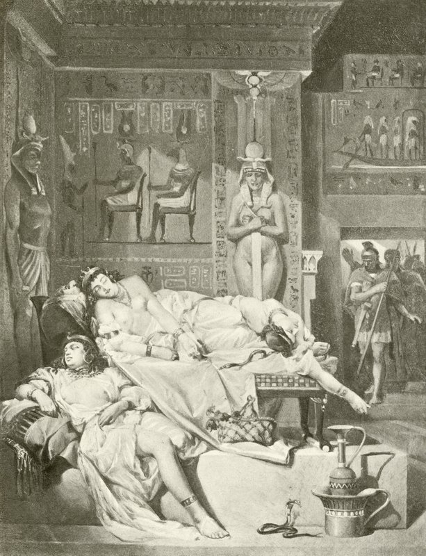 Antonius och Kleopatra. Akt-V, scen II (gravyr) av Felix Octavius Carr Darley