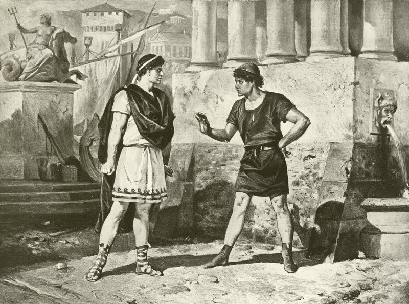 Komedi av misstag. Akt I, Scen II (gravyr) av Felix Octavius Carr Darley