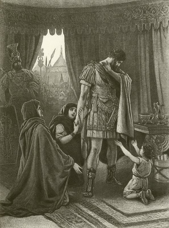Coriolanus. Akt V, Scen III (gravyr) av Felix Octavius Carr Darley