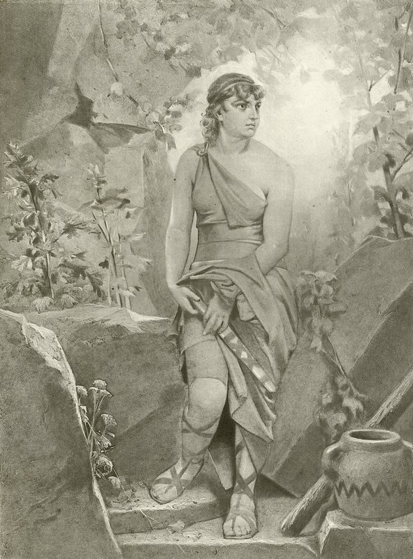 Cymbeline. Akt III, scen VI (gravyr) av Felix Octavius Carr Darley