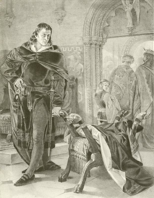 Hamlet. Akt I, scen II (gravyr) av Felix Octavius Carr Darley