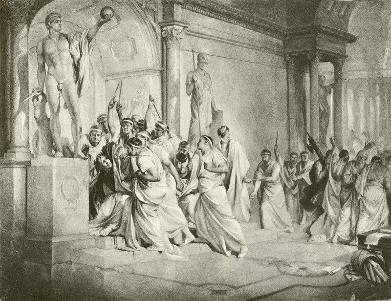 Julius Caesar. Akt III-Scen I (djuptryck) av Felix Octavius Carr Darley