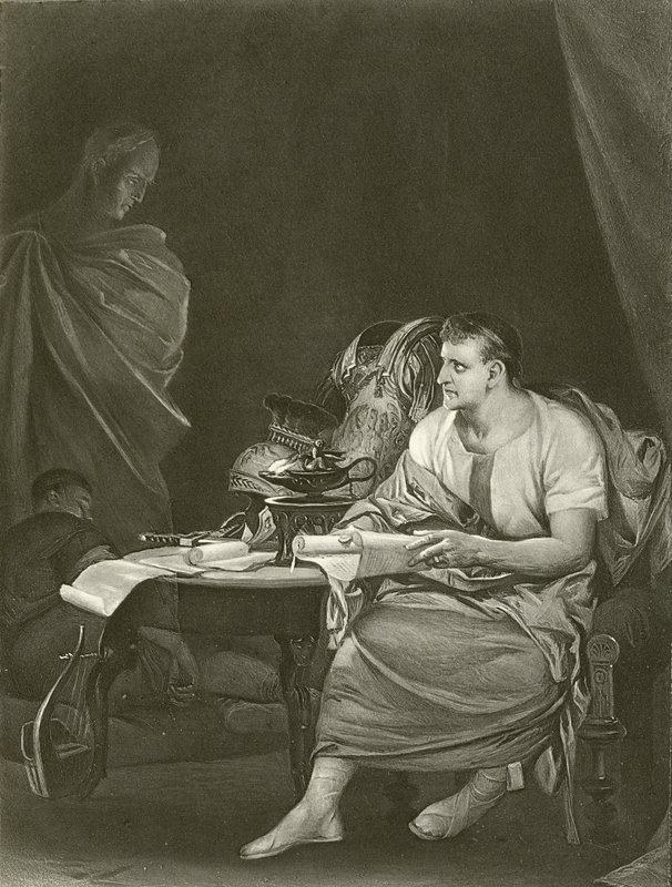 Julius Caesar. Akt IV, scen III (gravyr) av Felix Octavius Carr Darley