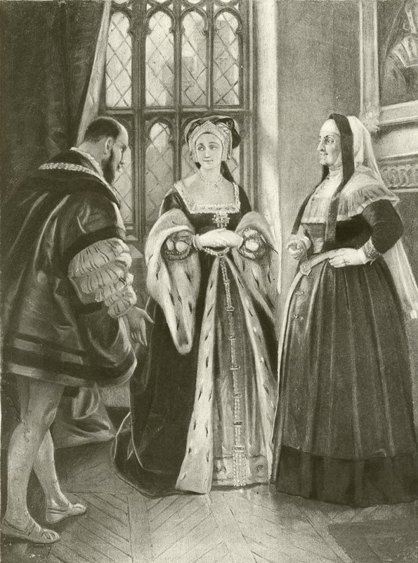 Kung Henrik VIII. Akt II, Scen III (gravyr) av Felix Octavius Carr Darley