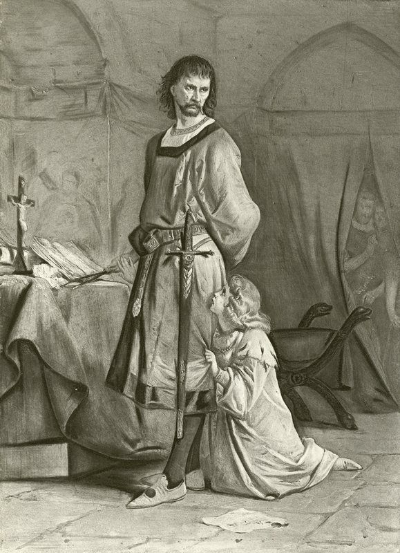 Kung John. Akt IV, Scen I (gravyr) av Felix Octavius Carr Darley
