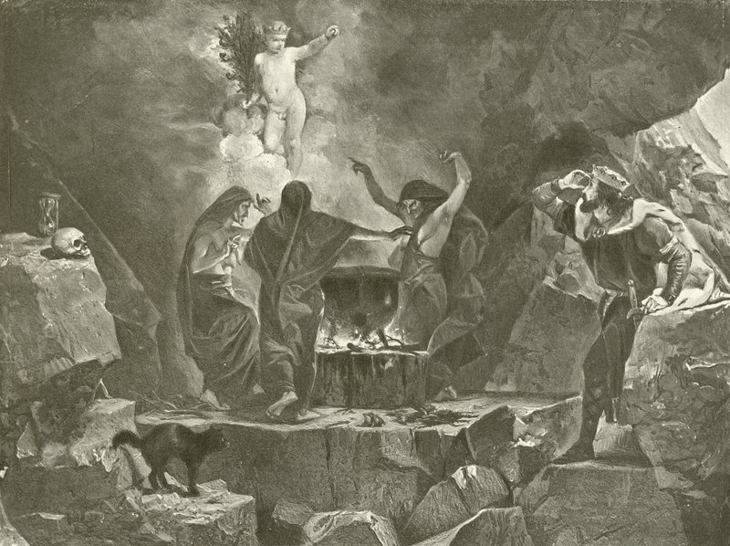 Macbeth. Akt IV, Scen I (gravyr) av Felix Octavius Carr Darley