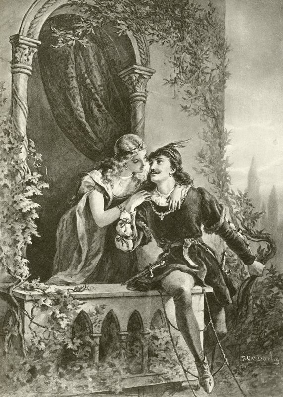 Romeo och Julia. Akt III - scen V (gravyr) av Felix Octavius Carr Darley