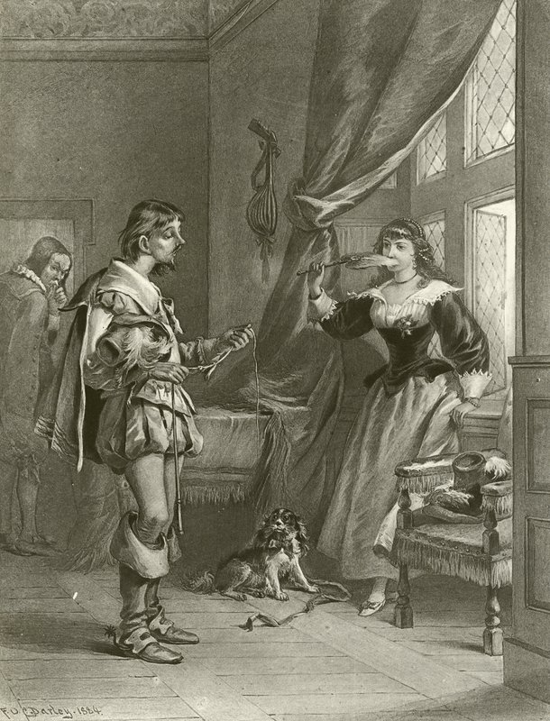 De glada fruarna i Windsor. Akt III, Scen IV (gravyr) av Felix Octavius Carr Darley