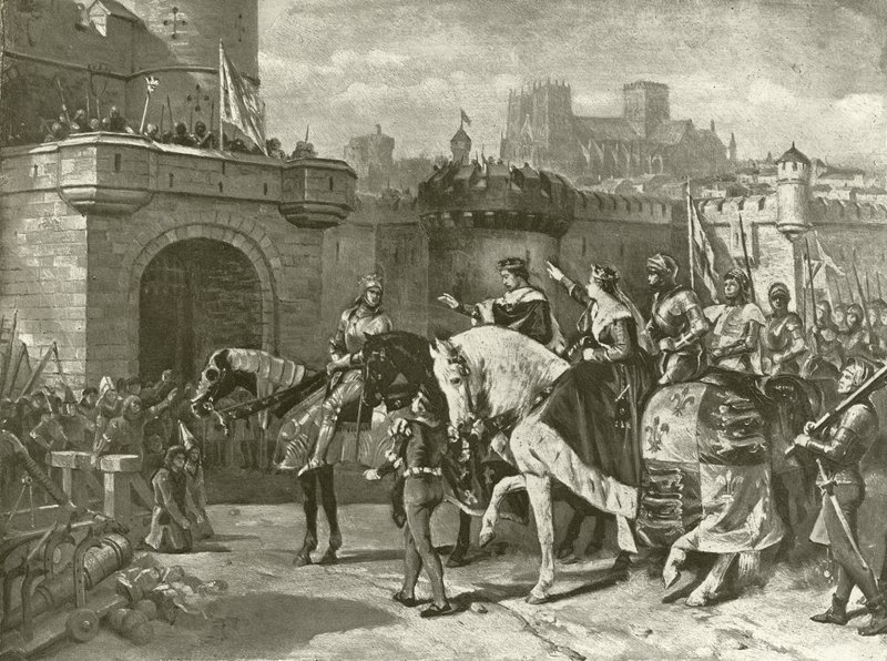Tredje delen av Henrik VI. Akt II, scen II (gravyr) av Felix Octavius Carr Darley