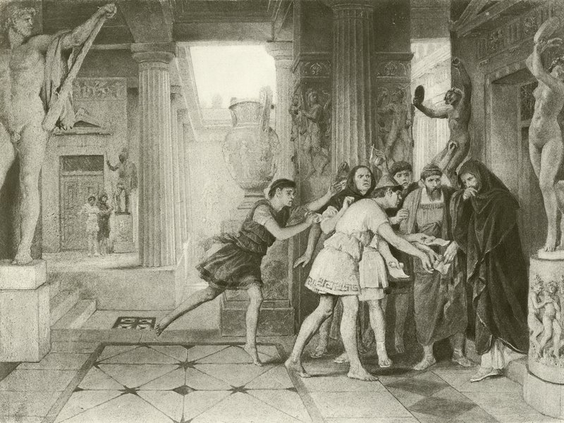 Timon av Aten. Akt III, Scen IV (gravyr) av Felix Octavius Carr Darley