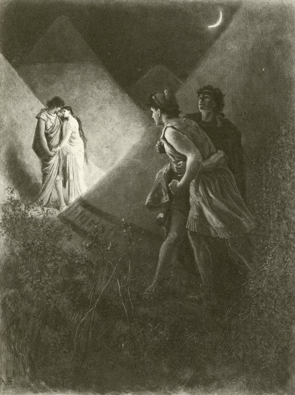 Troilus och Cressida. Akt V-Scen II (gravyr) av Felix Octavius Carr Darley