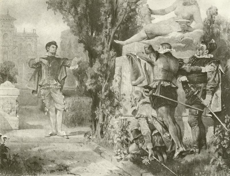 Tolfte natten. Akt I, Scen V (gravyr) av Felix Octavius Carr Darley