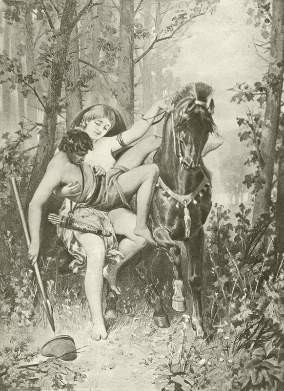 Venus och Adonis. Dikter (gravyr) av Felix Octavius Carr Darley