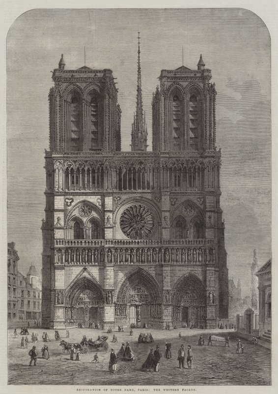 Restaurering av Notre Dame, Paris, västra fasaden av Felix Thorigny