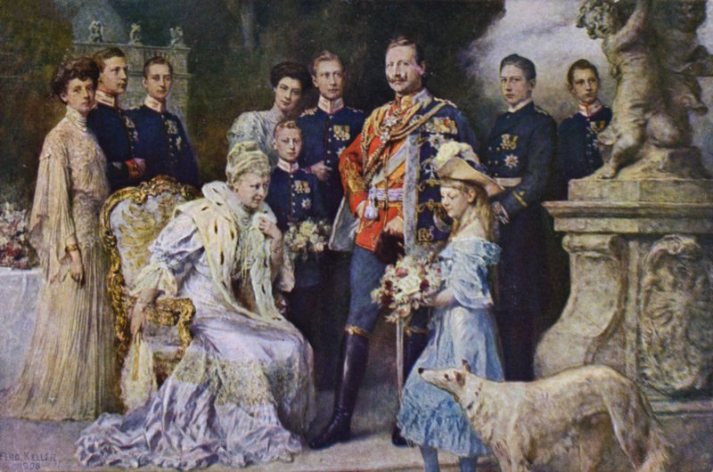 Kaiser Wilhelm II och den tyska kejsarfamiljen av Ferdinand (after) Keller