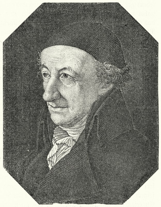 Porträtt av den tyske poeten Christoph Martin Wieland i ålderdom (gravyr) av Ferdinand Jagemann