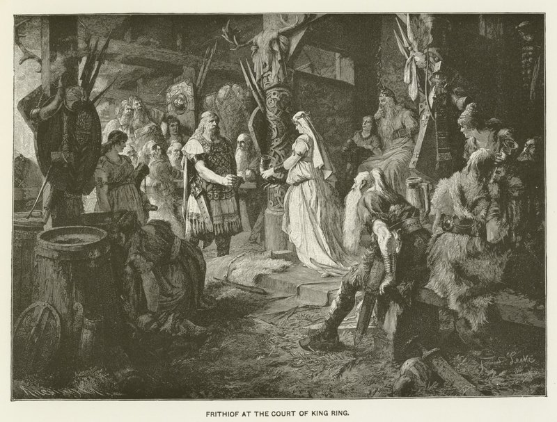 Frithiof vid konung Rings hof av Ferdinand Leeke
