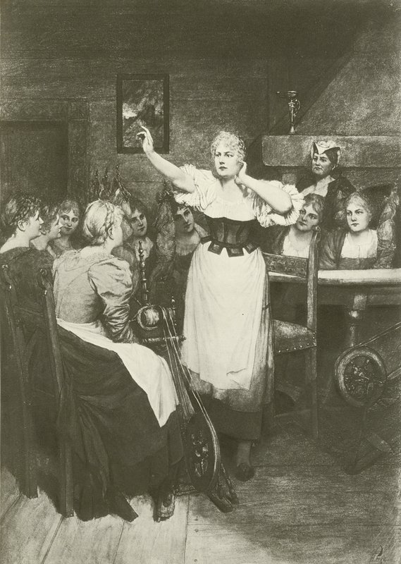 Den flygande holländaren, akt II scen i (gravyr) av Ferdinand Leeke