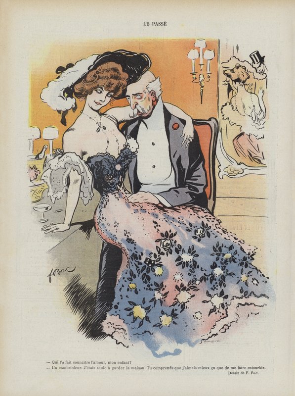 Illustration för Le Rire (färg litho) av Ferdinand Sigismund Bac