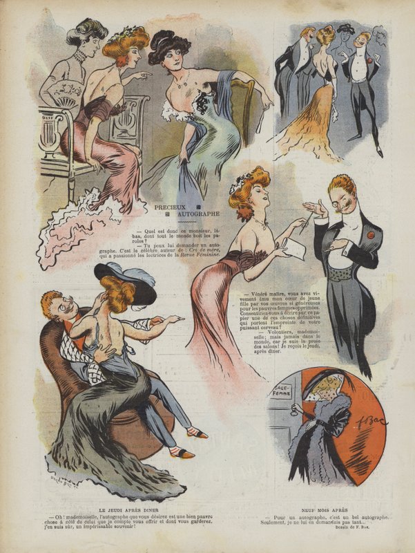 Illustration för Le Rire (färg litho) av Ferdinand Sigismund Bac