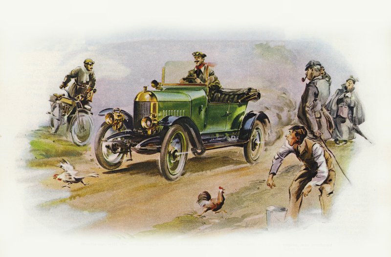Morris Oxford 10hp (färglitografi) av Ferdinando Tacconi