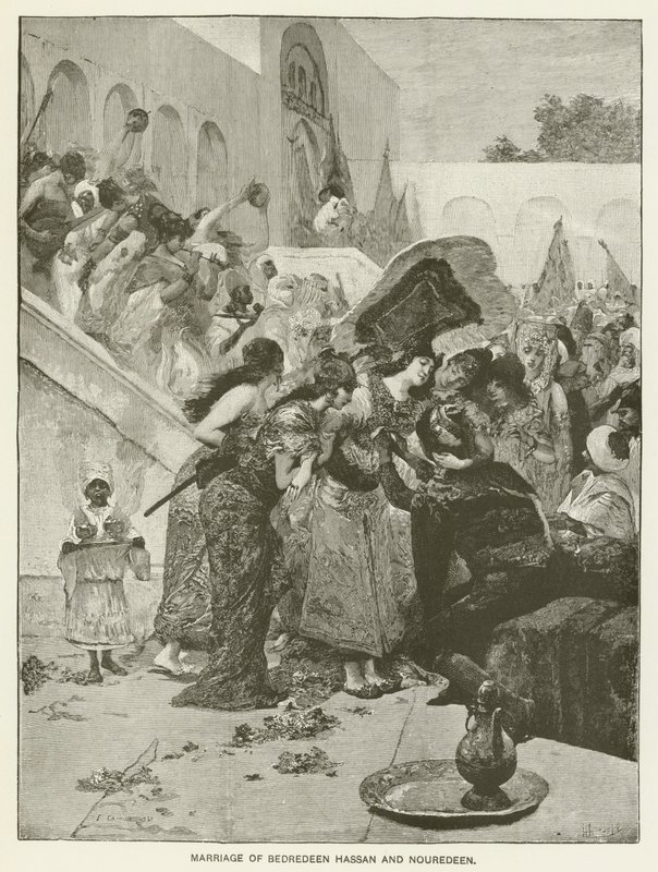 Äktenskap mellan Bedredeen Hassan och Nouredeen av Fernand Cormon