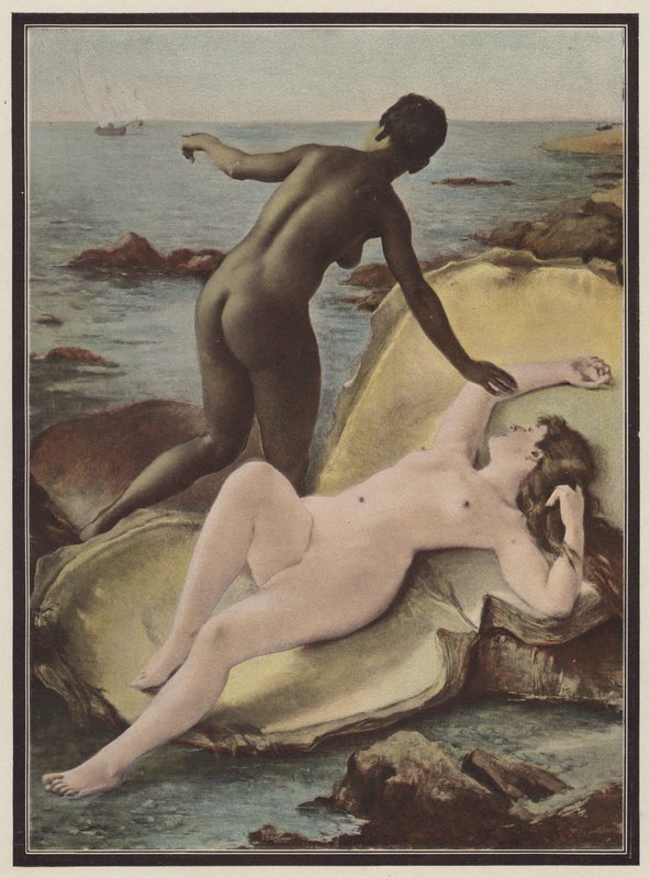 Två pärlor (färg litho) av Fernand Le Quesne