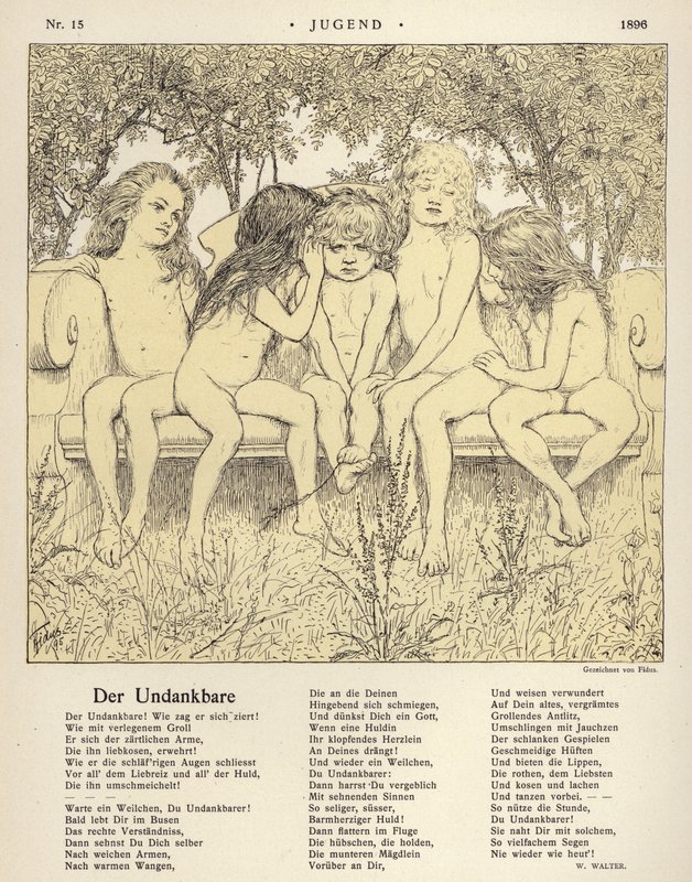 Den otacksamma (litho) av Fidus