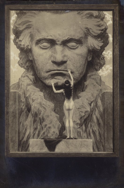 Ludwig van Beethoven, tysk kompositör och pianist (1770-1827) (gravyr) av Fidus